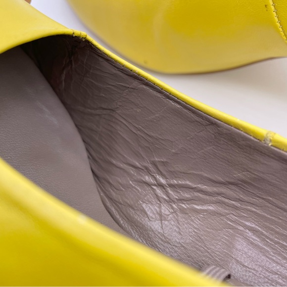 ZARA leather block heel slip on yellow shoes women Size 37/ 6.5US - Picture 11 of 11